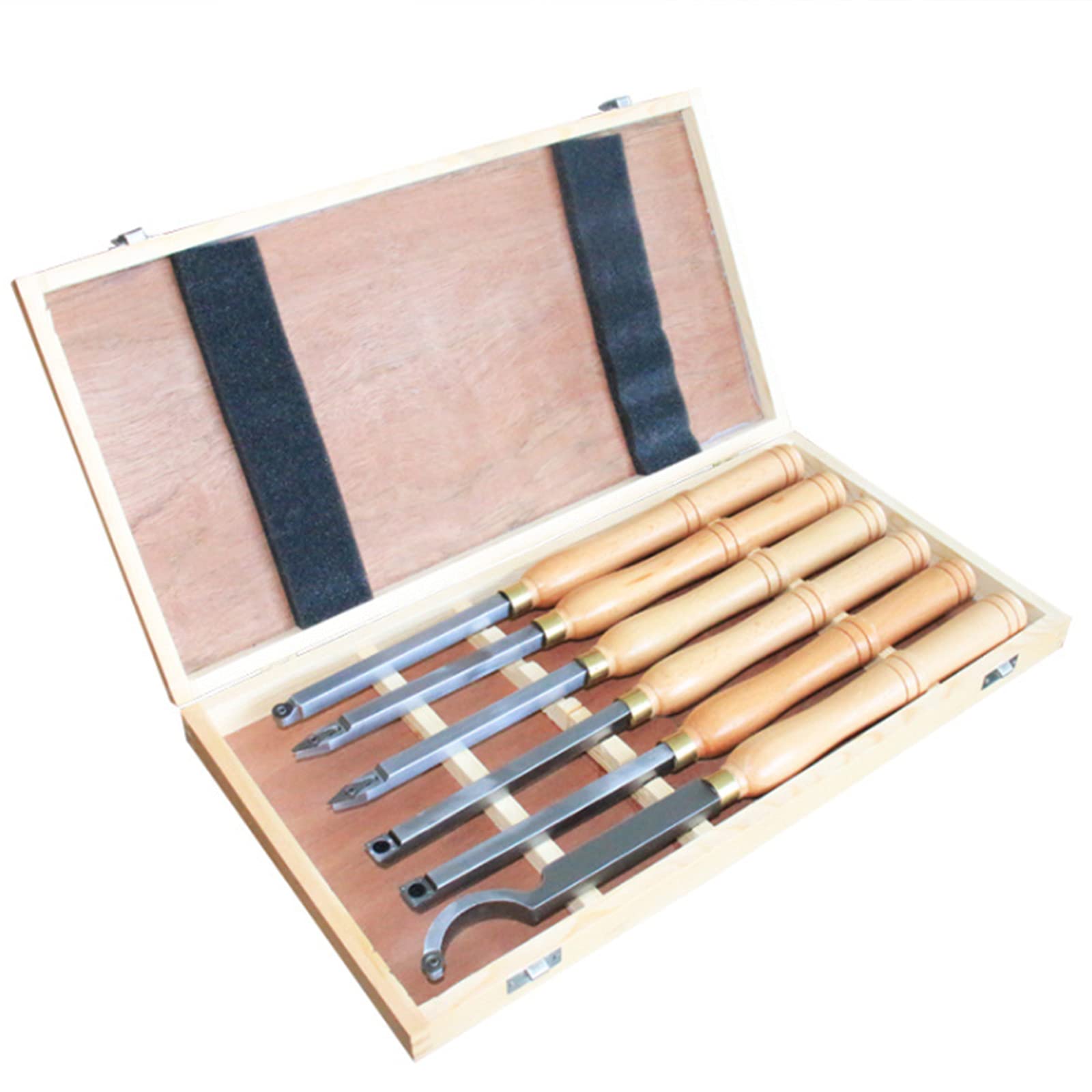 ZMJGLL 6 Pieces Lathe Cutting Tools,HSS Woodturning Chisel Set,Carbide Tip Tipped Cutter Bit Wood Turning Chisel Set for Hobbyist Wood Working for Woodworking