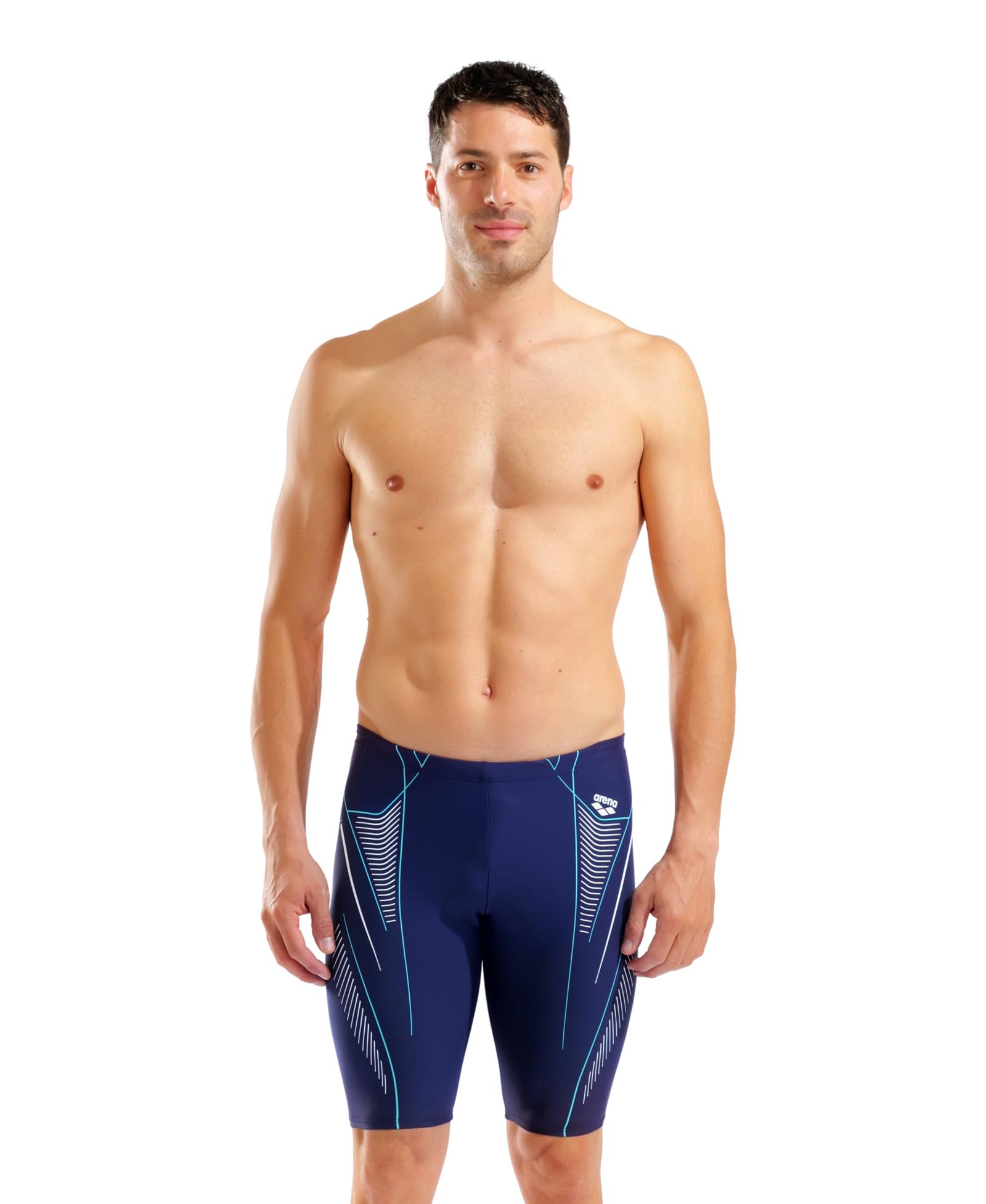 ARENA M NEO Stream Swim Jammer Black-Turquoise-Team Orange