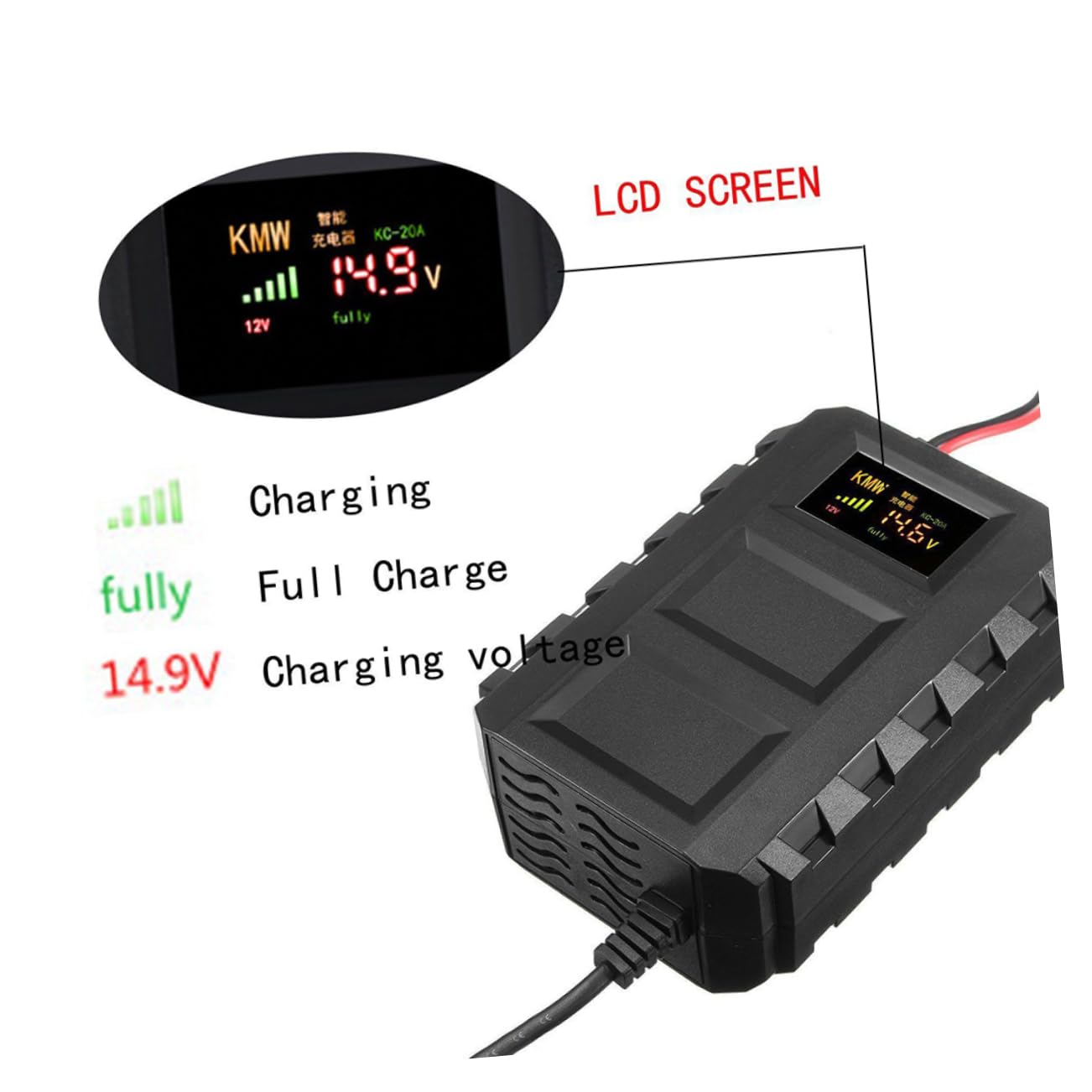 Sosoport Chargeur de Batterie pour Voitures et Camions Chargeur de Batteries Acide avec Protection Surcharge et Circuit pour et Véhicules Électriques
