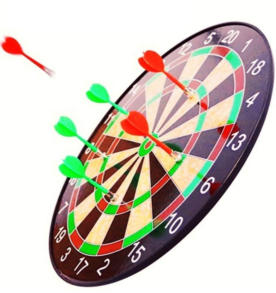 HENTJ� Magnetic Dartboard Set - 17 Inch Heavy Board with 6 Magnet Darts for Kids and Adults (Multi-Color) (B0BY8LZKYF) Amazon Price History, Amazon Price Tracker