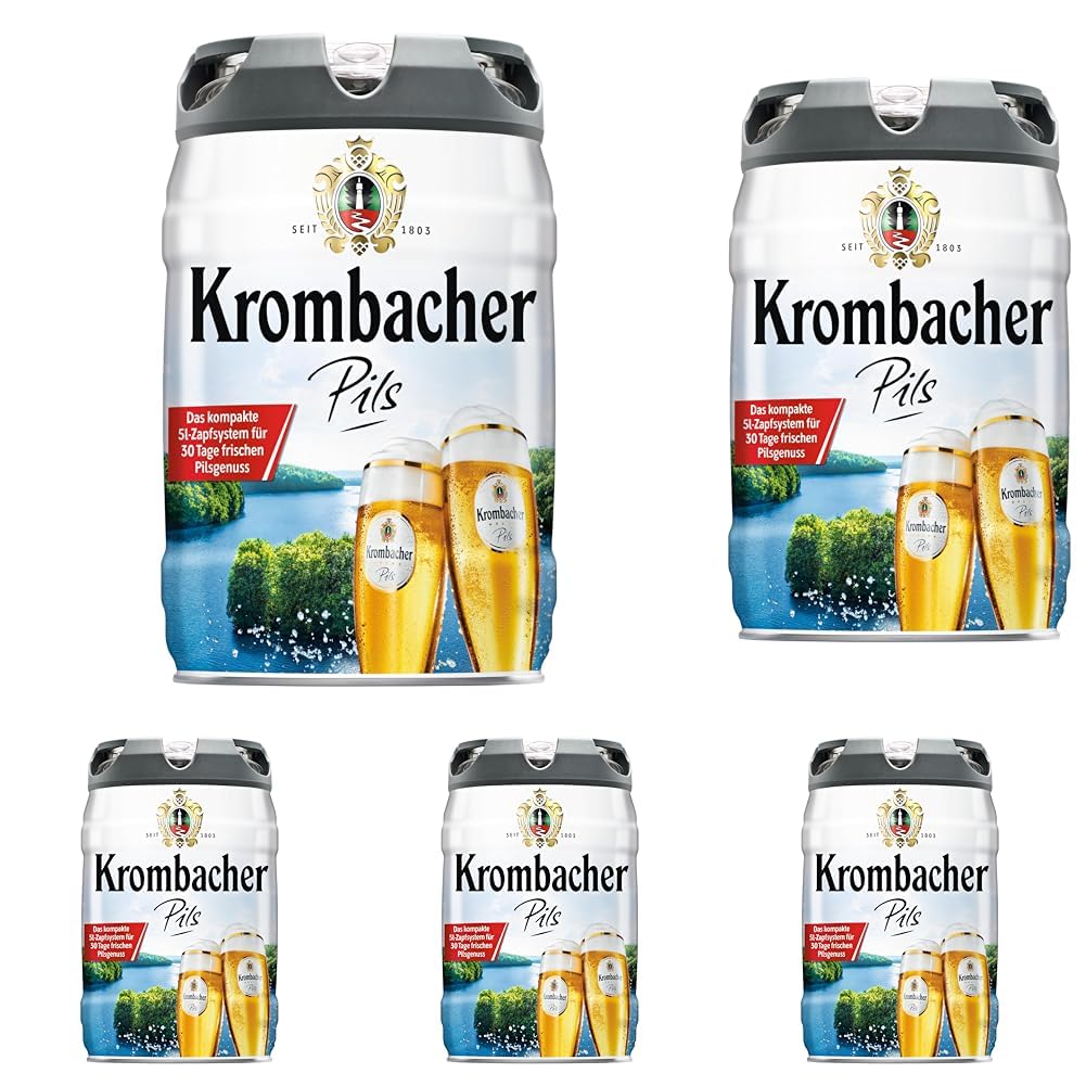 Krombacher Frische Fässchen, (1 x 5 l) (Packung mit 5)
