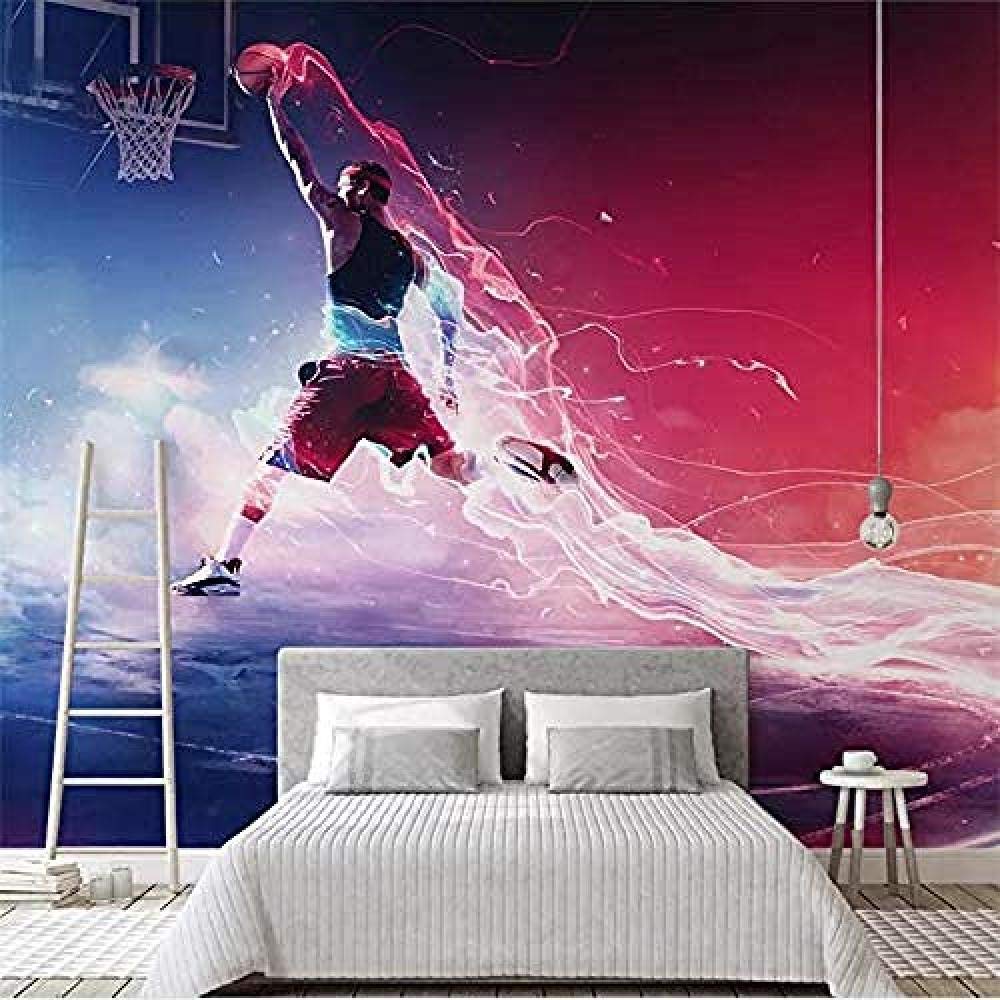 Carta da parati personalizzata Cool Basketball Dunk Sfondo Carta da parati murale Carta da parati pe Carta da parati fotomurali poster murale Soggiorno camera letto minimalista tv sfondo-350cm×256cm