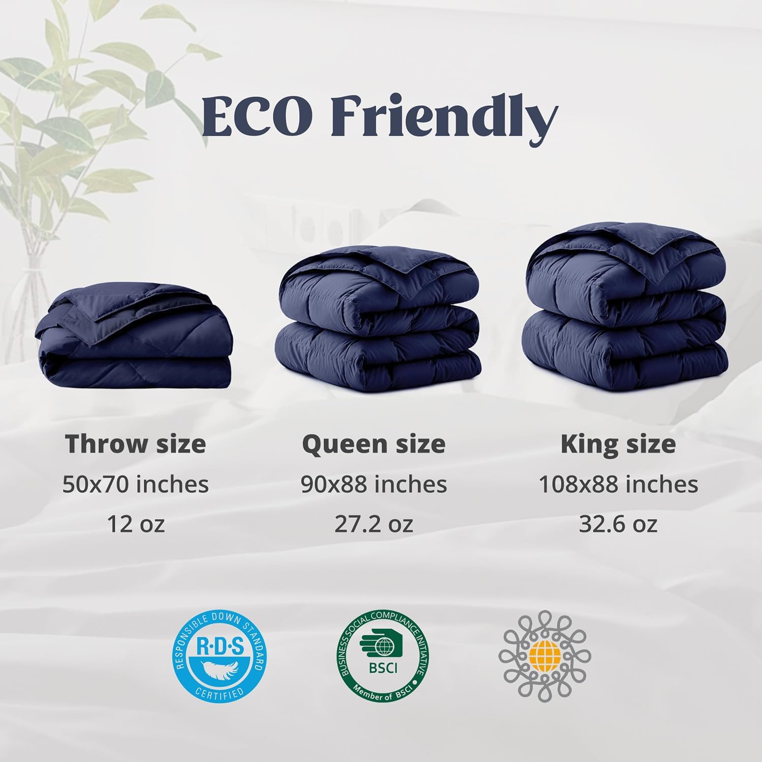 puredown®Lightweight Down Feather Comforter, Thin Down Fiber Bedding All Season Full/Queen Size Soft Cover Ultra Lightweight Down Fiber Duvet Insert (90" x 88")