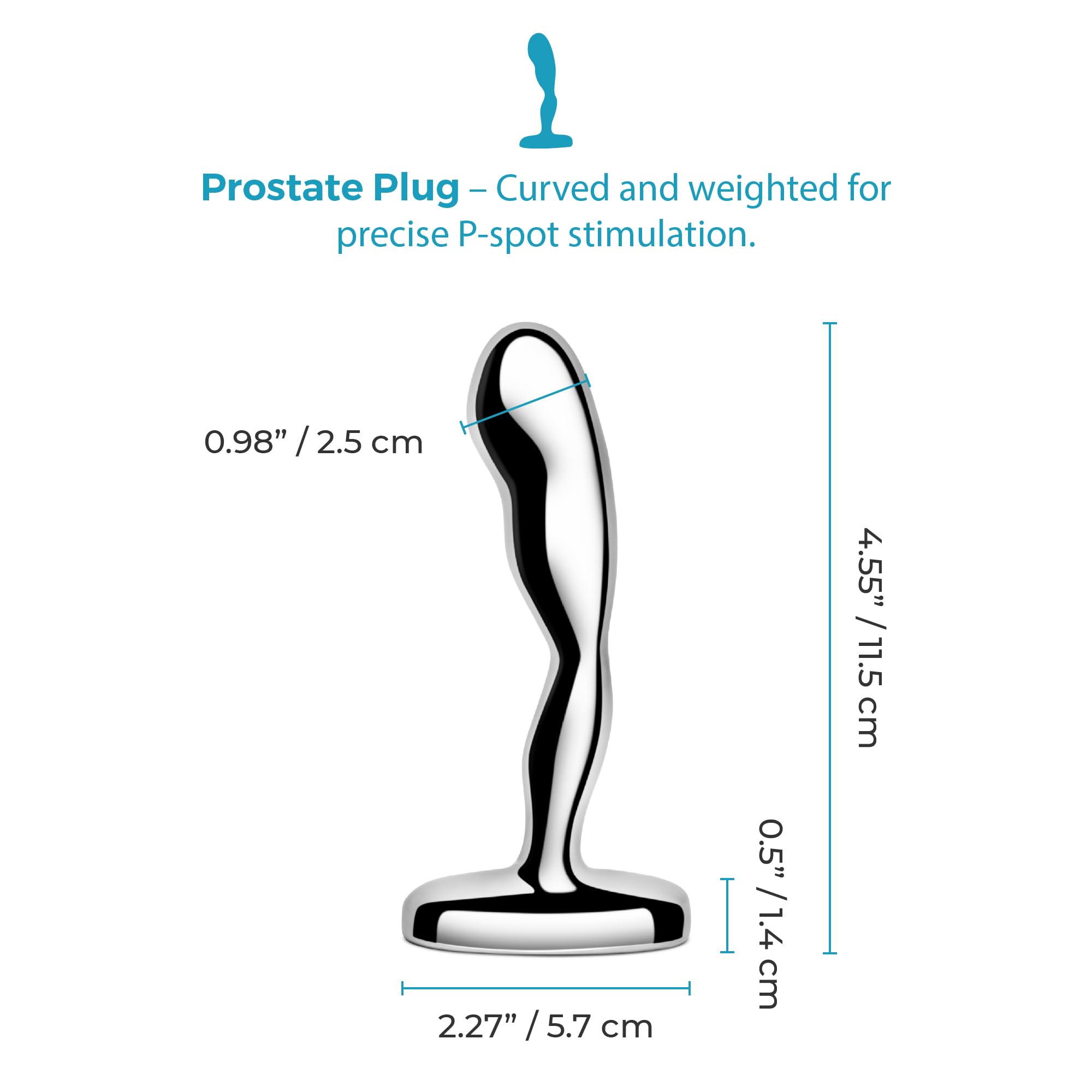 B-Vibe Stainless Steel Prostate Plug Silver 12,9 cm