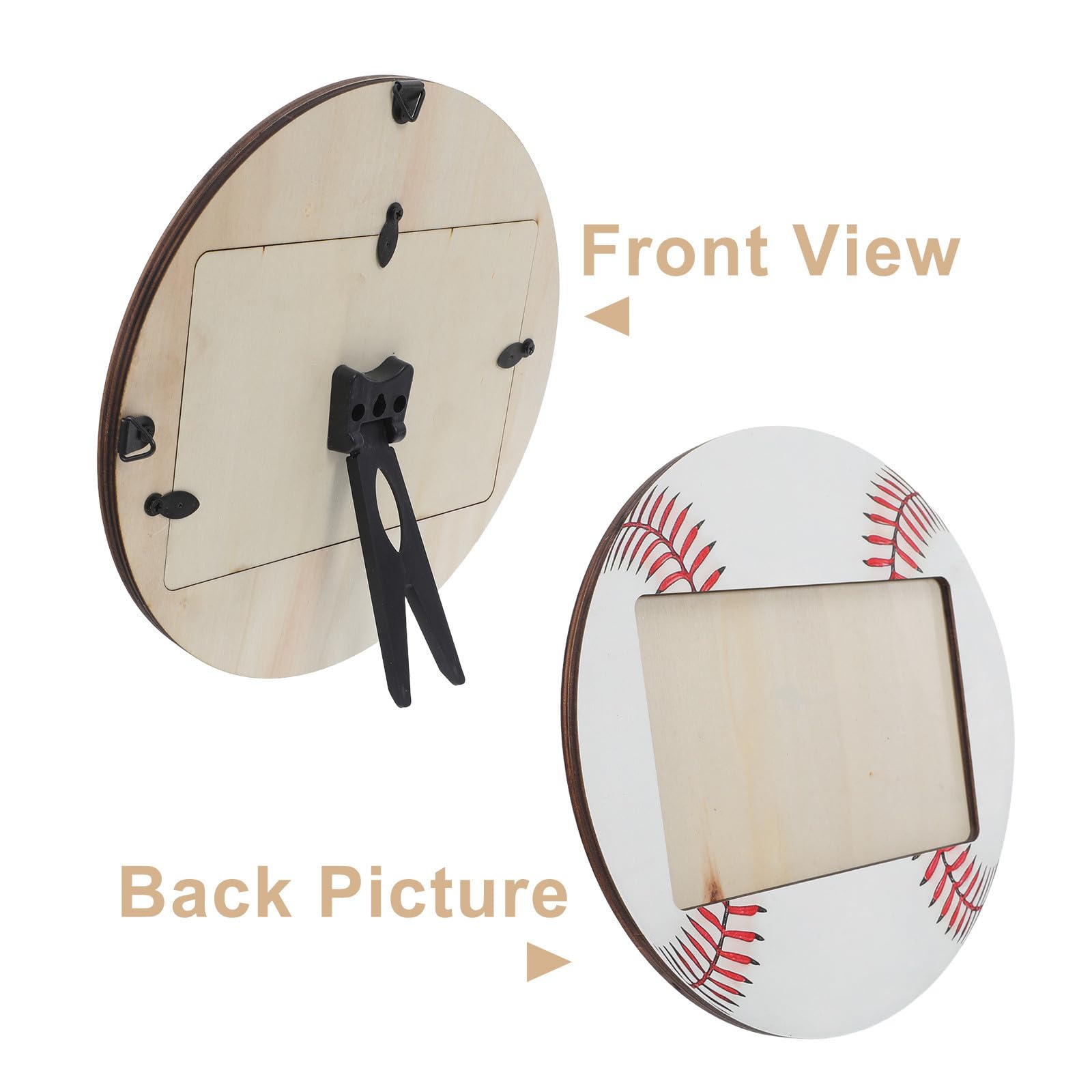 EXCEART 6 Pezzi Cornice per Foto a Tema Baseball Design Rustico Resistente in Legno Bianco con Supporto da Tavolo per Esposizione di Foto Scolastiche e Scrivanie