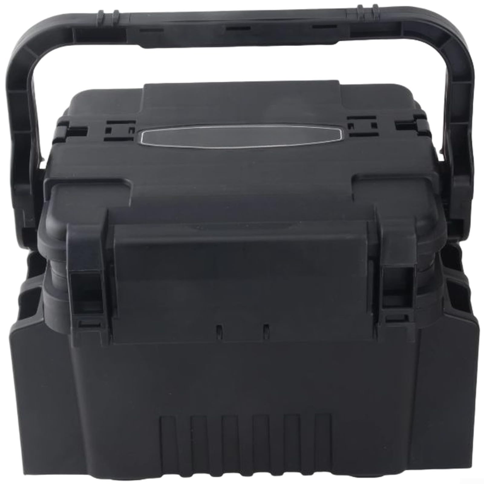 Grande scatola organizer per attrezzatura da pesca, con scomparti multistrato e divisori regolabili, portatile, in polietilene, per esche e accessori, tracolla (grande, grigio)