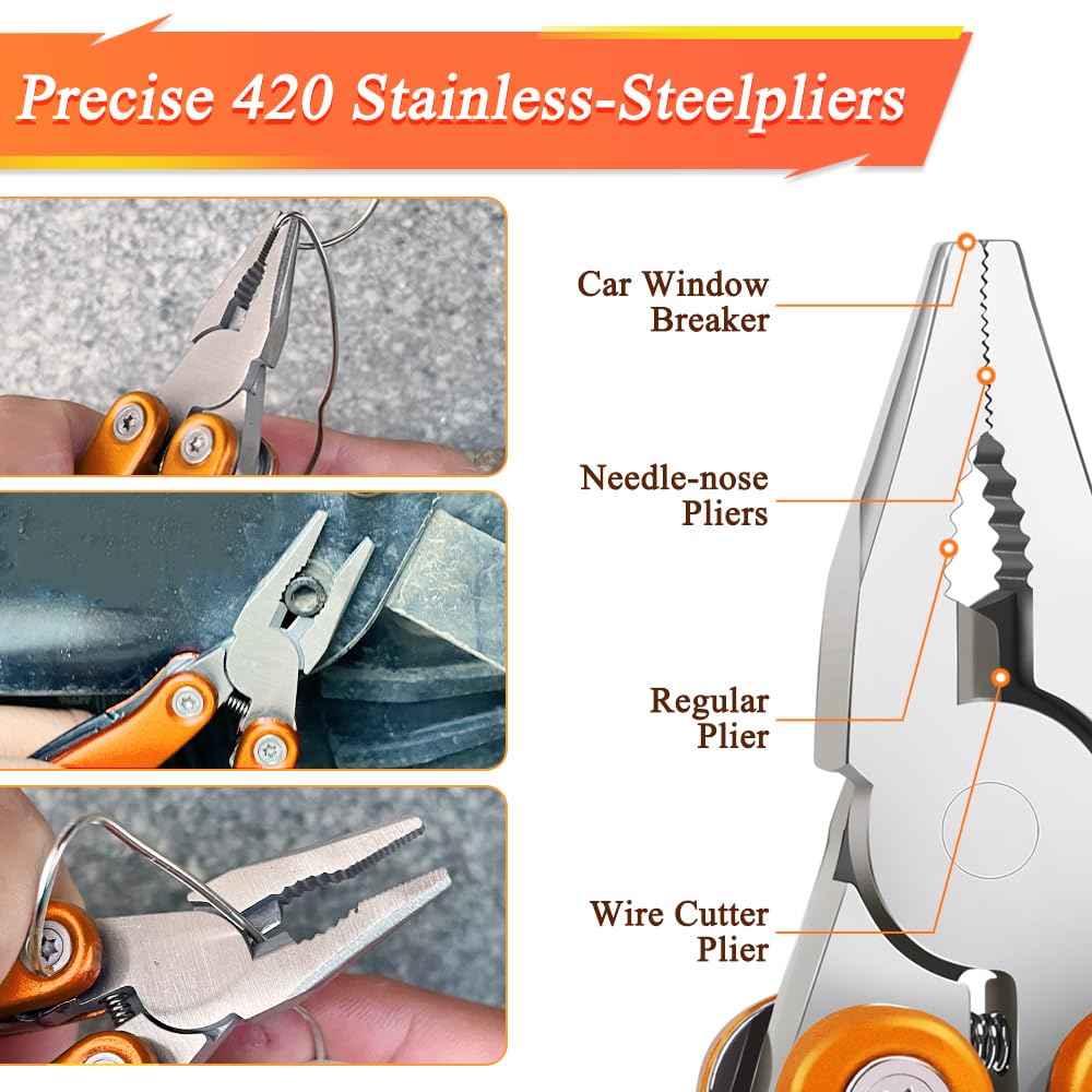 14-in-1 Multitool Pliers Portable MINI Multitool Pliers Pocket Knife Gifts for Men on Fathers Day Christmas EDC Pocket — view 3