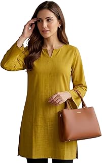 Leriya Fashion Tunic Tops for Women Stylish | Tunic Kurtis Tops for Women Cotton | Long Top for Woman Full Sleeves Western Price In India