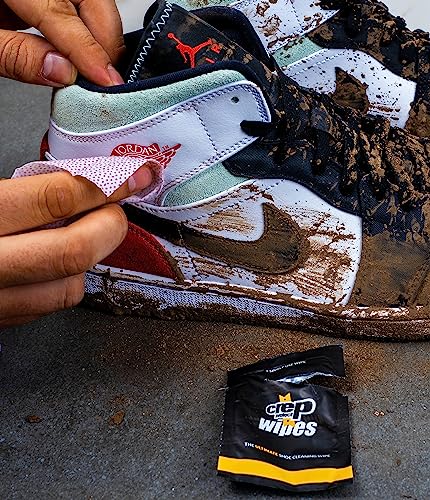 Crep Protect Biodegradable Sneaker Cleaning Wipes - Individually Wrapped Shoe Cleaning Wipes (Pack of 12)