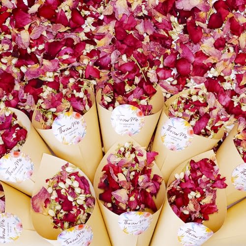 20+ Cups Mix Real Rose Petals Biodegradable...