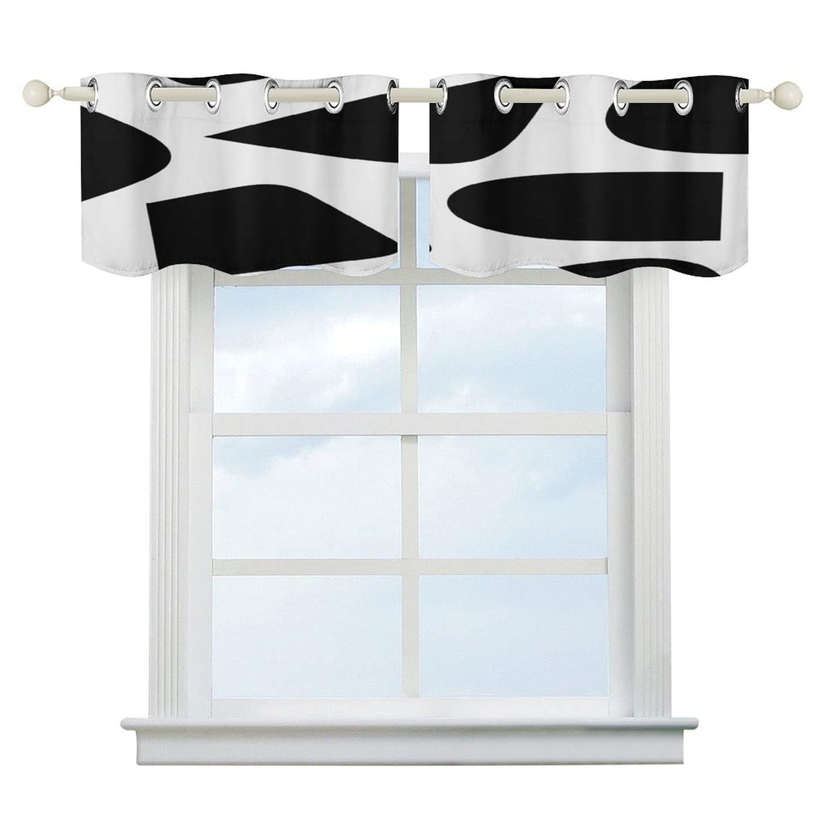 Fekiloot Style Geometry Short Curtains Valance Curtain