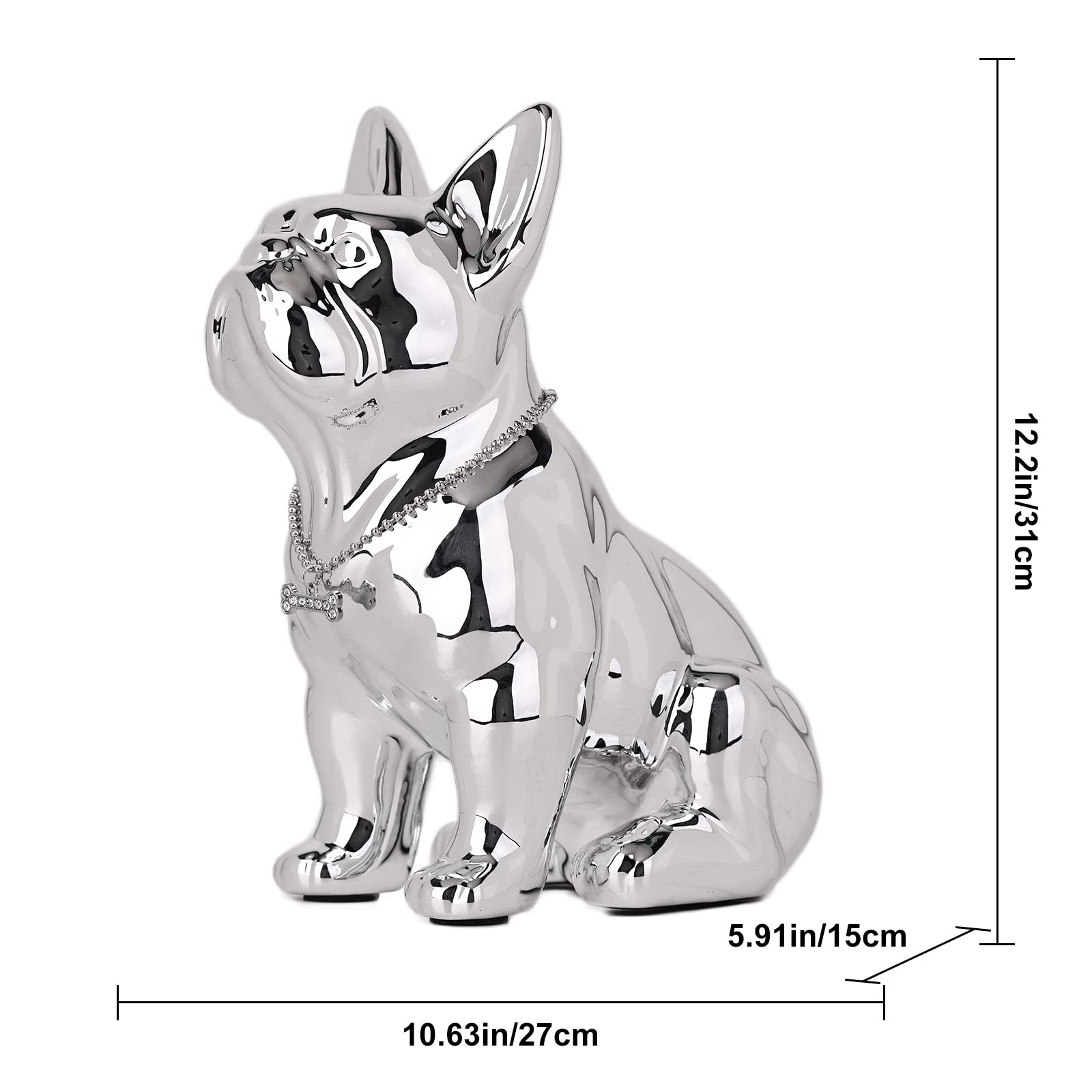 ブルドッグ 置物 飾り シルバー