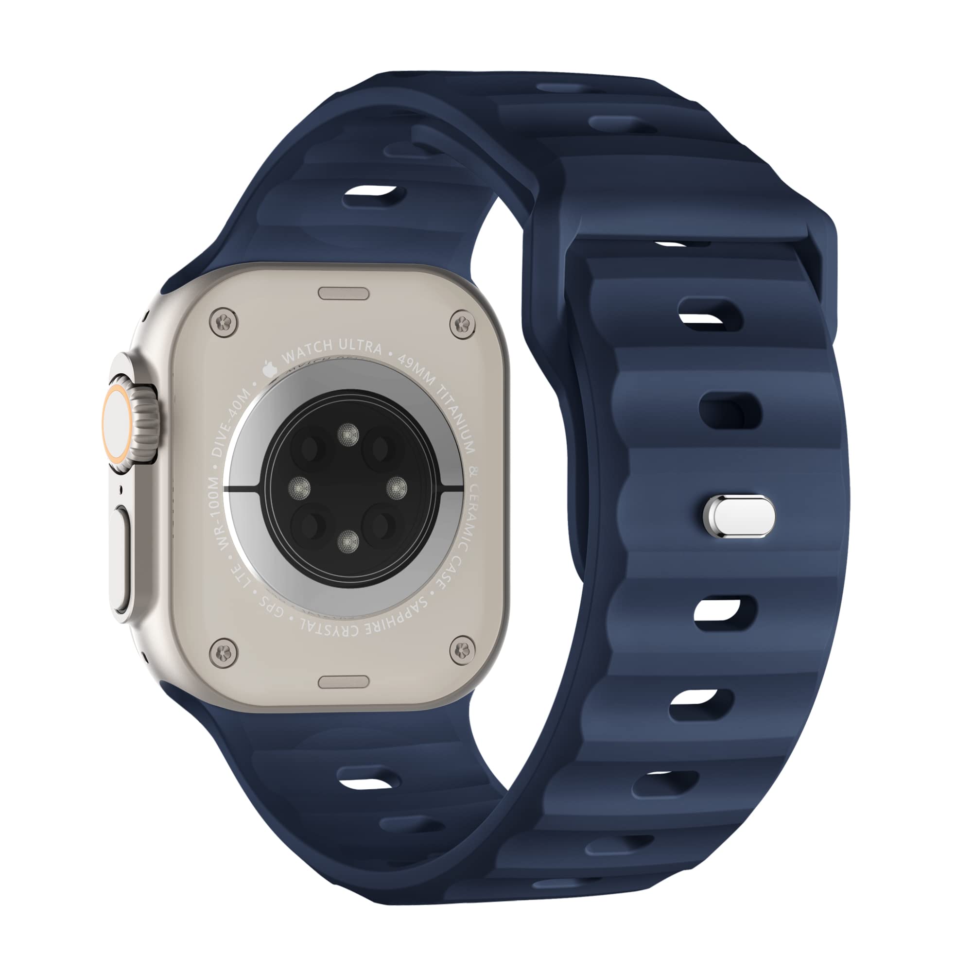 Suitisbest Sport Band for Apple Watch Ultra 2/Apple Watch Ultra Bands 49mm 45mm 44mm 42mm for Men, Soft Breathable Silicone Wristbands Waterproof Strap for iWatch Series Ultra 9 8 7 6 5 4 3 SE