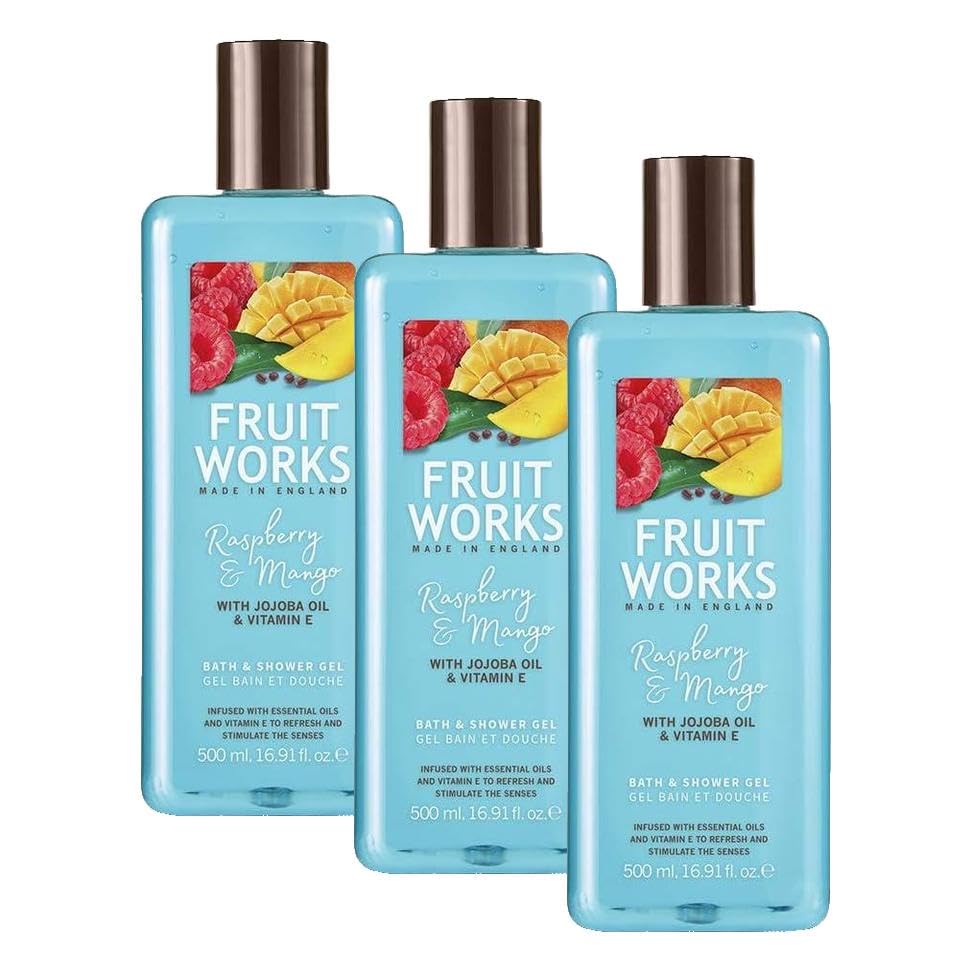Fruit Works SG Rasberry & Mangol Duş Jeli 500 ml (3 paketi)