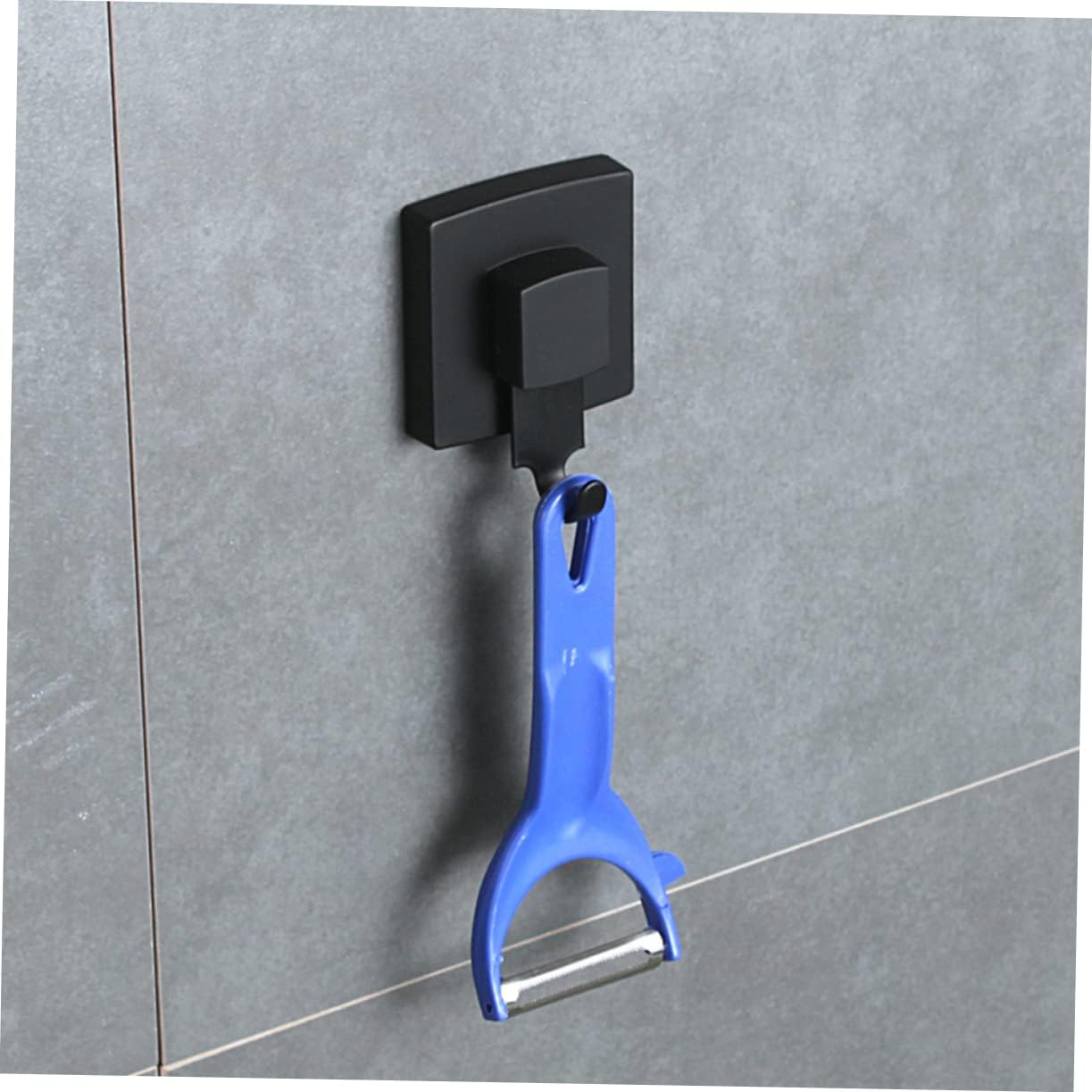 TEHAUX 3pcs Black Cup Hook Reusable Vacuum Holder for Towel and Kitchen Use No for Easy Installation Non-Porous