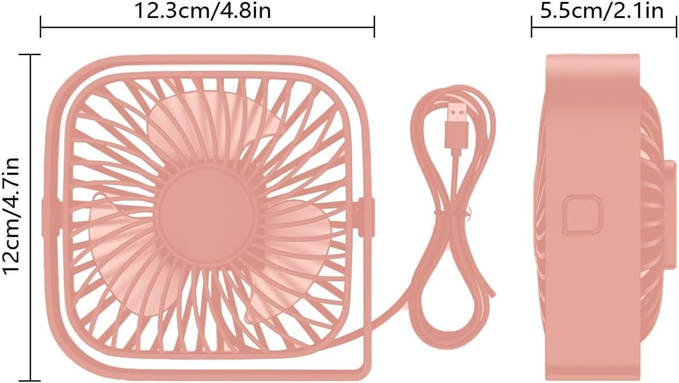 Desktop Electric Fan, 3-Speed Quiet Desk Fan with ABS Blades, Portable Cooling Fan Applicable for Office, Bedroom or Table Use