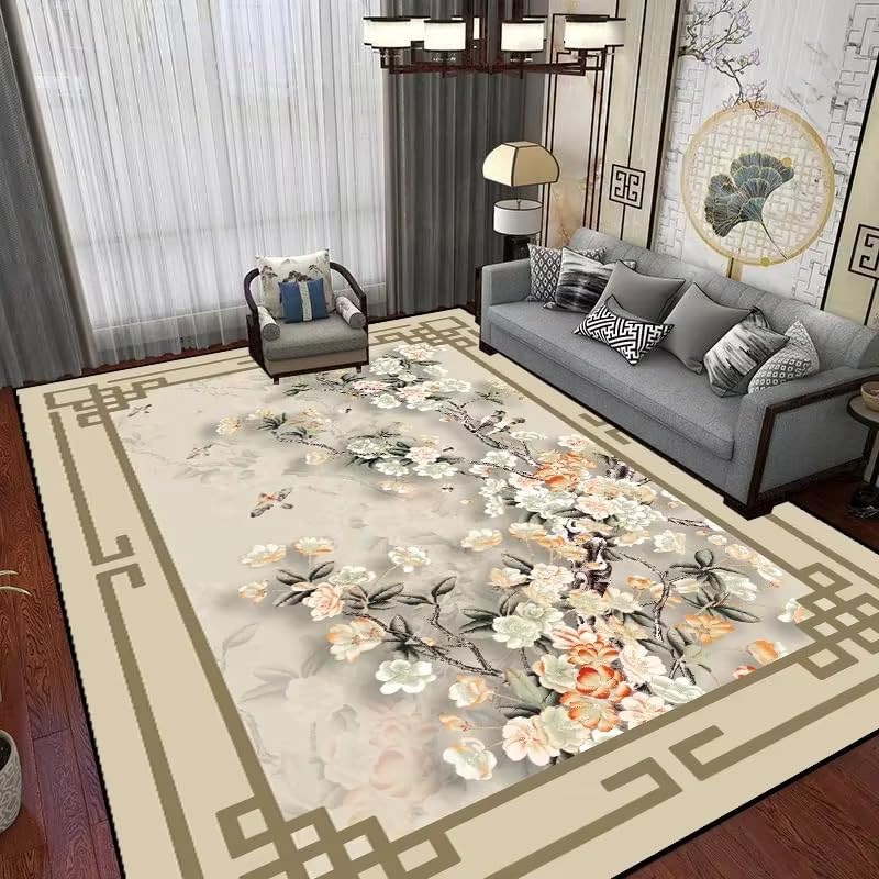 Tapis de salon style chinois doux : l'harmonie asiatique chez vous