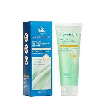 Microcrystal Deep Cleansing Facial Gel Scrub for Acne Skin, 2% BHA + Glycerin + Green Tea & Bamboo, Help Clear Acne Blemishes Without Over Drying, Suitable for Sensitive Skin