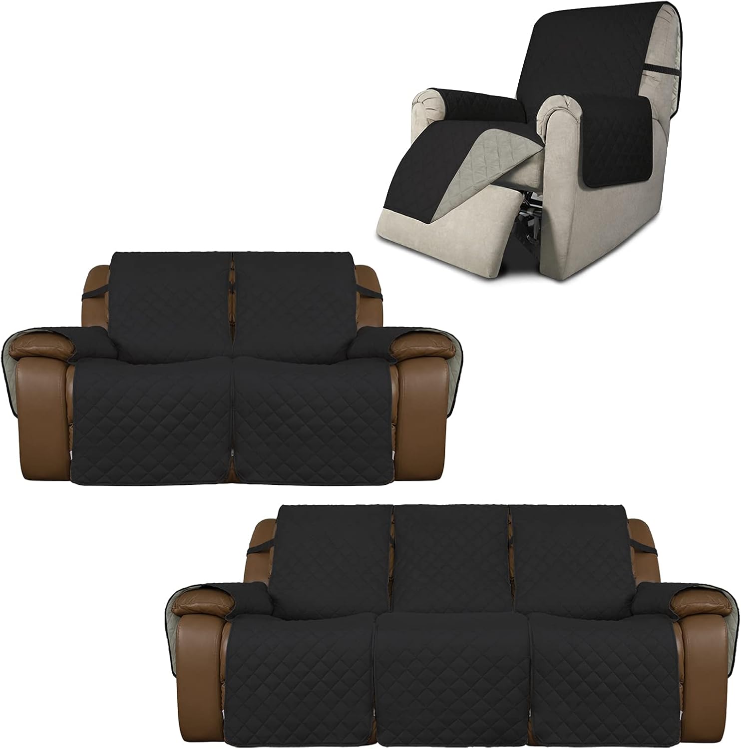 Easy-Going Product Bundles Reversible Recliner Chair Cover, Recliner Sofa Cover, Loveseat Recliner Cover