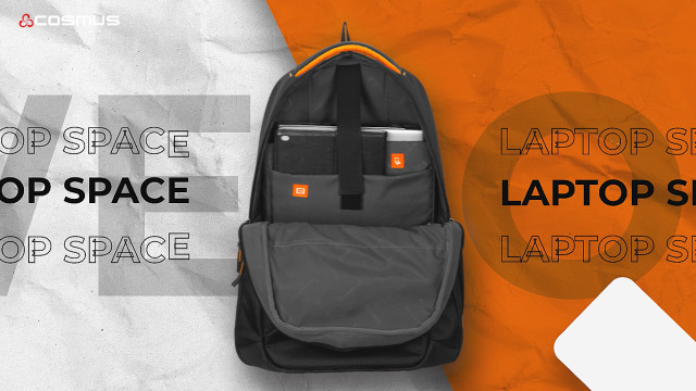 Buy COSMUS Sliden 38L Black Laptop Backpack With 2 Compartments at