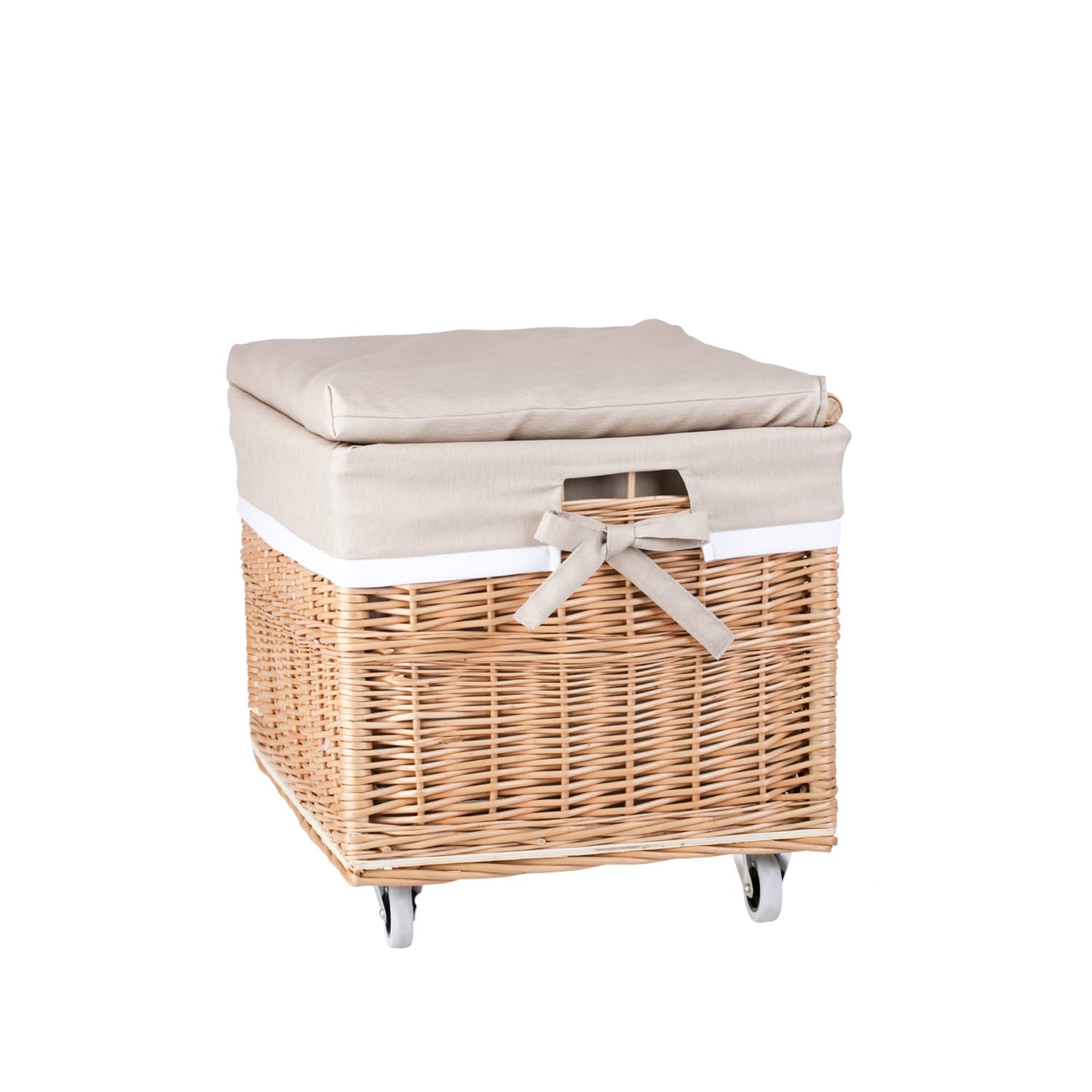 Cajón, cesta grande, cesta, maletero, caja de almacenamiento de mimbre (natural, beige)