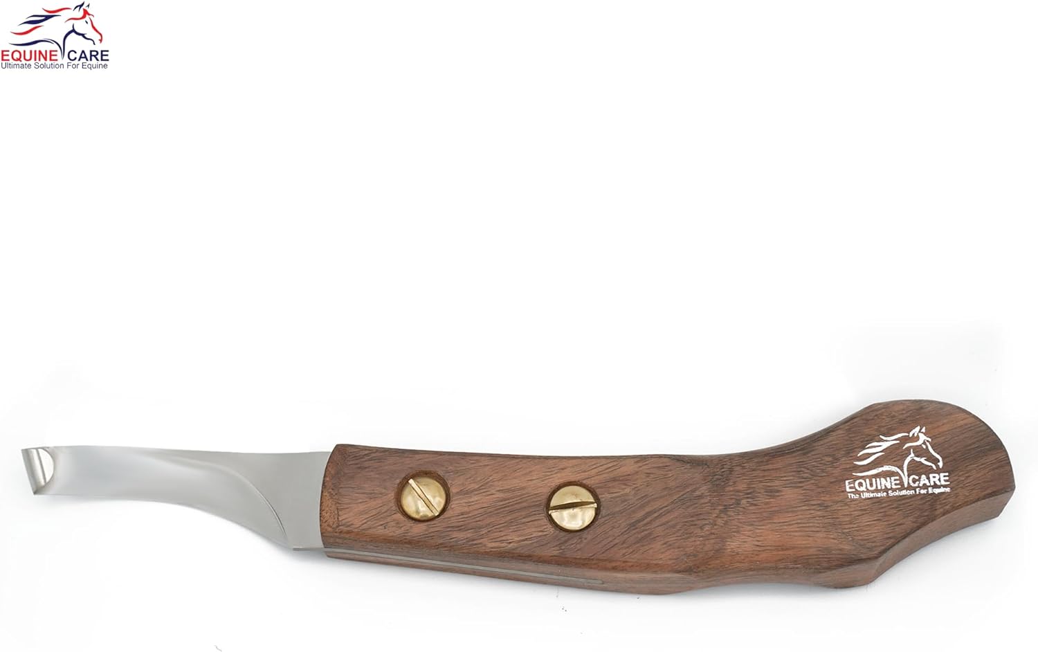 Equine Care Right-Handed Hoof Knife – Ultra-Sharp J2 Steel Blade | Professional Farrier Hoof Knife & Horse Hoof Trimmer | Ergonomic Wooden Handle for Horses & Livestock Hoof Care