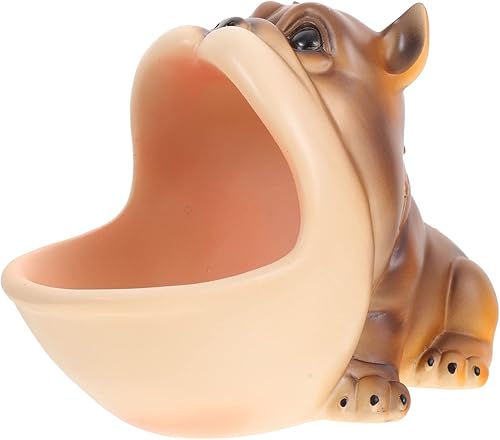 Alipis Bandeja de almacenamiento para llaves de perro boca grande caja de almacenamiento para perros organizador de joyas marrón