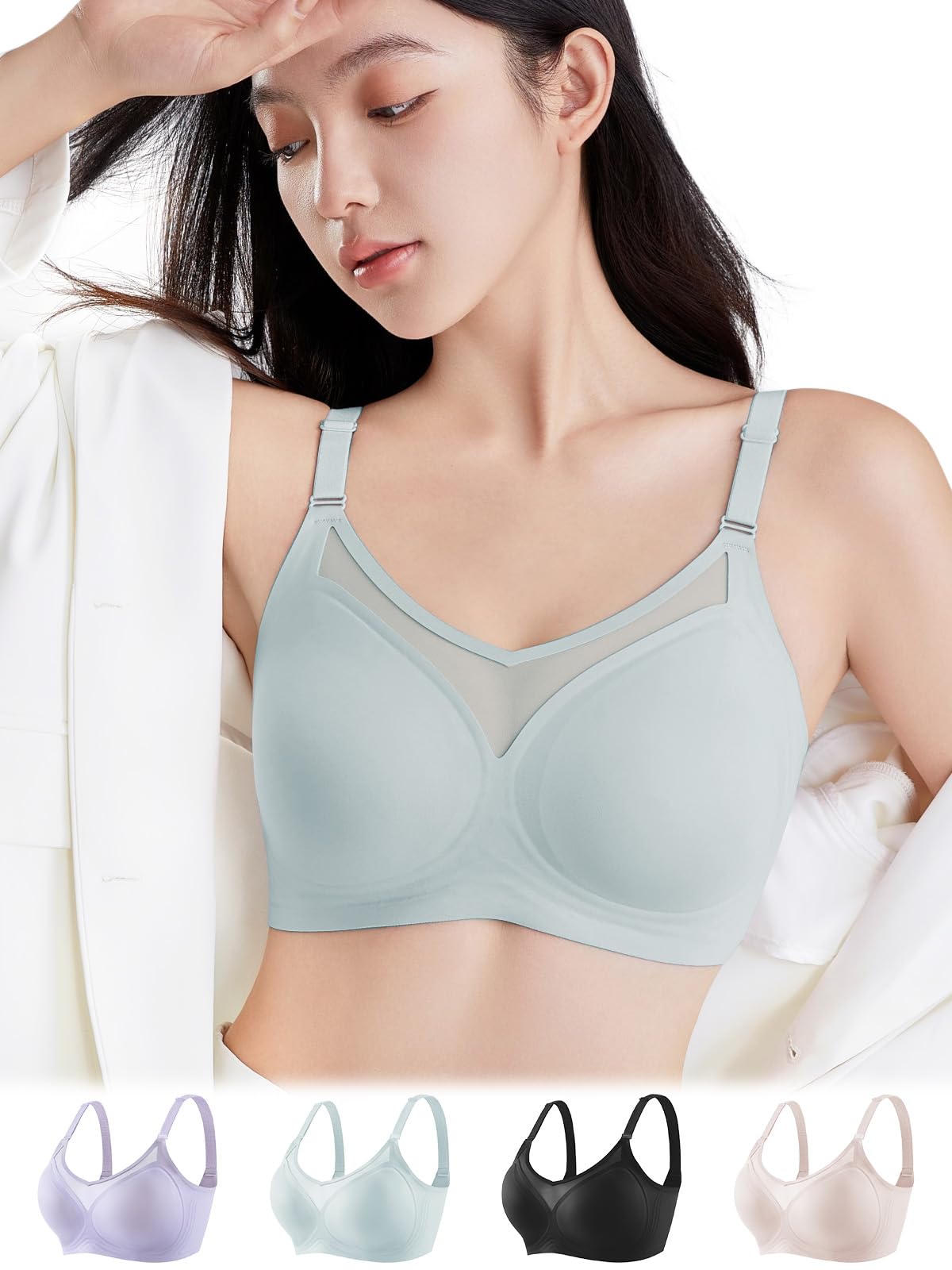 Amazon | [veimia] ノンワイヤーブラ シームレスブラ ぶら