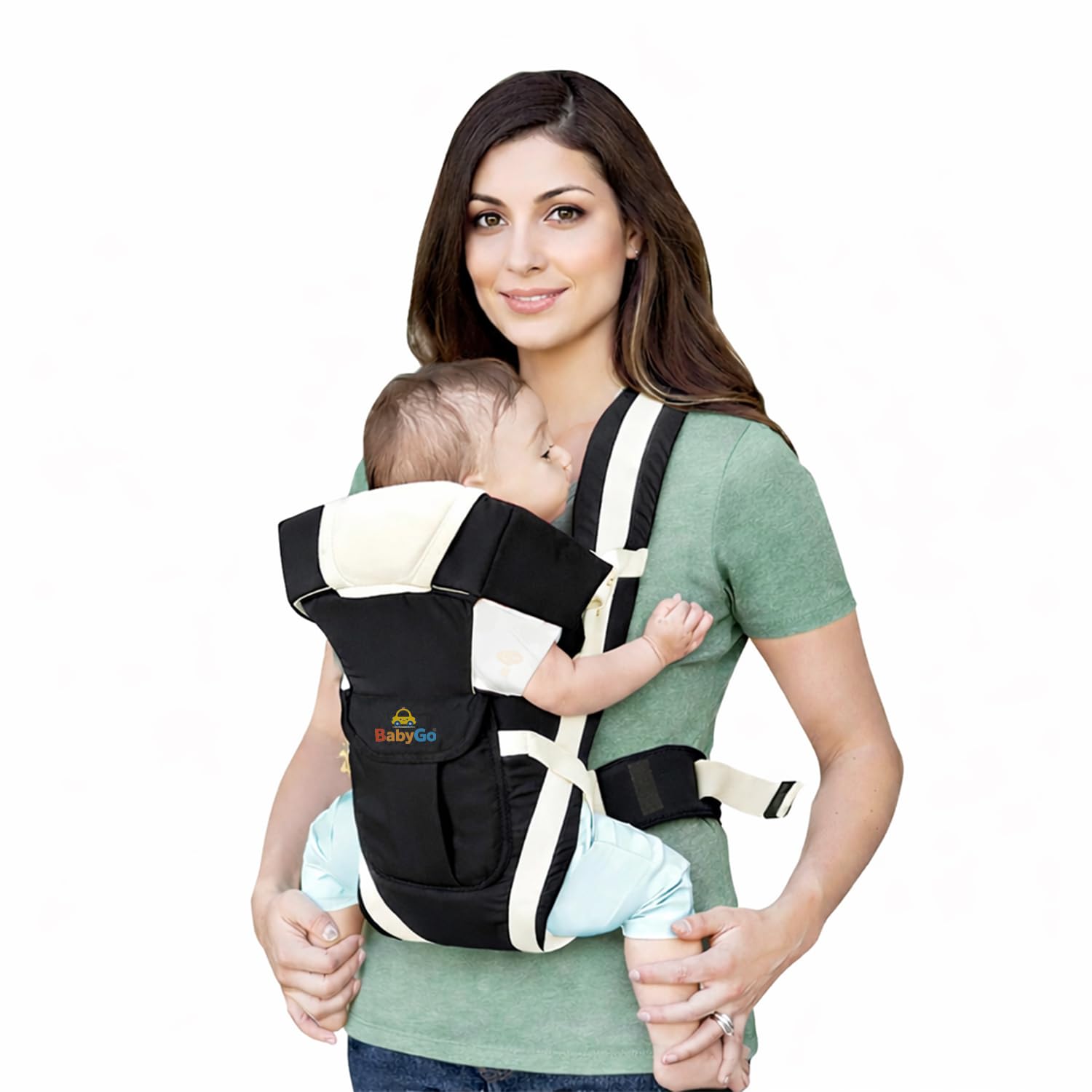 BabyGo Kids 4-in-1 Adjustable Baby Carrier Cum Kangaroo Bag | Multiple Carry Positions: Front, Back, Hip - Comfortable & Adjustable with Safety Belt and Buckle Straps (Black)-image-37