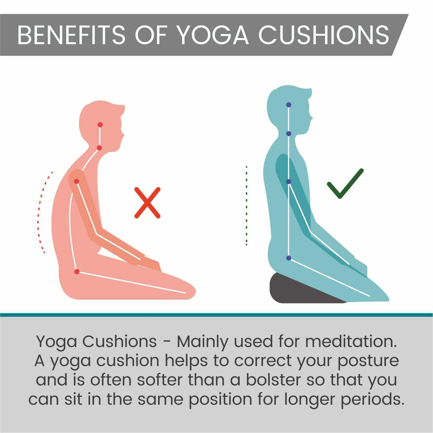 Yoga Studio YS Med/Cush/Black/Lot Cojín de meditación de alforfón de zafu Redondo Plisado, Color Negro, Unisex, Normal