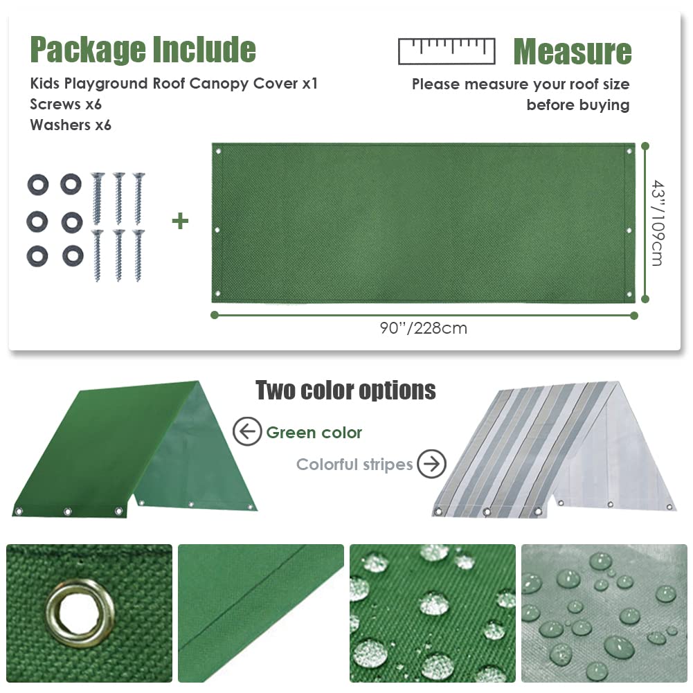 Amazon.com: Gicov Swing Set Replacement Tarp Kids Playground Roof