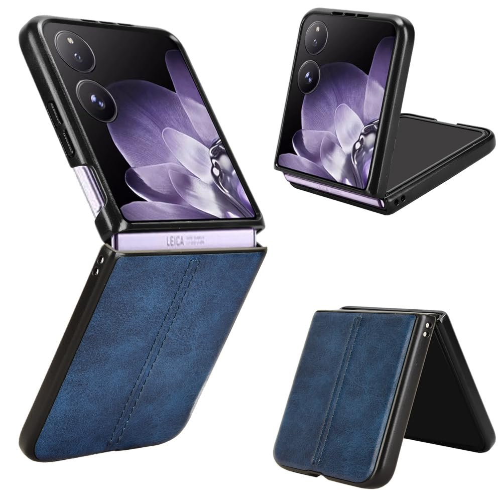 Phone Cases Compatible with Xiaomi Mix Flip 2,Retro PU Leather Ultra Slim Shockproof Comp…