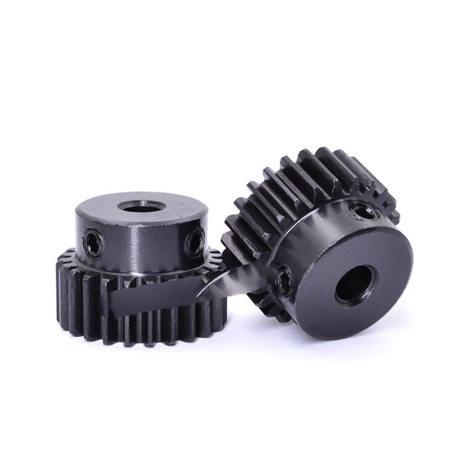 Bevel Gear Pinion Hardware Mechanical 1PCS 1M Spur Gear Pinion 15T-38T Model 1 Motor Gear with Step OD 14mm-40mm Carbon Steel Blackened Bore 10mm(25 Teeth)