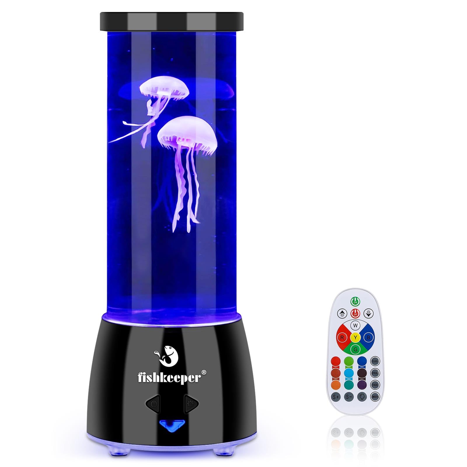 fishkeeper Jellyfish Lamp with 12 Color Changing and Remote Control,Jellyfish Aquarium Tank Night Light for Home Office Decor Gifts Mood Night Light Gift with USB for Kids Women Teens Adults