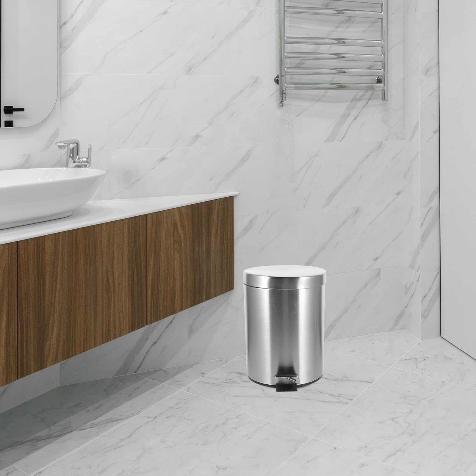 Bote Diseño para Pedal Inoxidable de 5l de Acero Basura Resistente Simple y Duradero Dormitorio