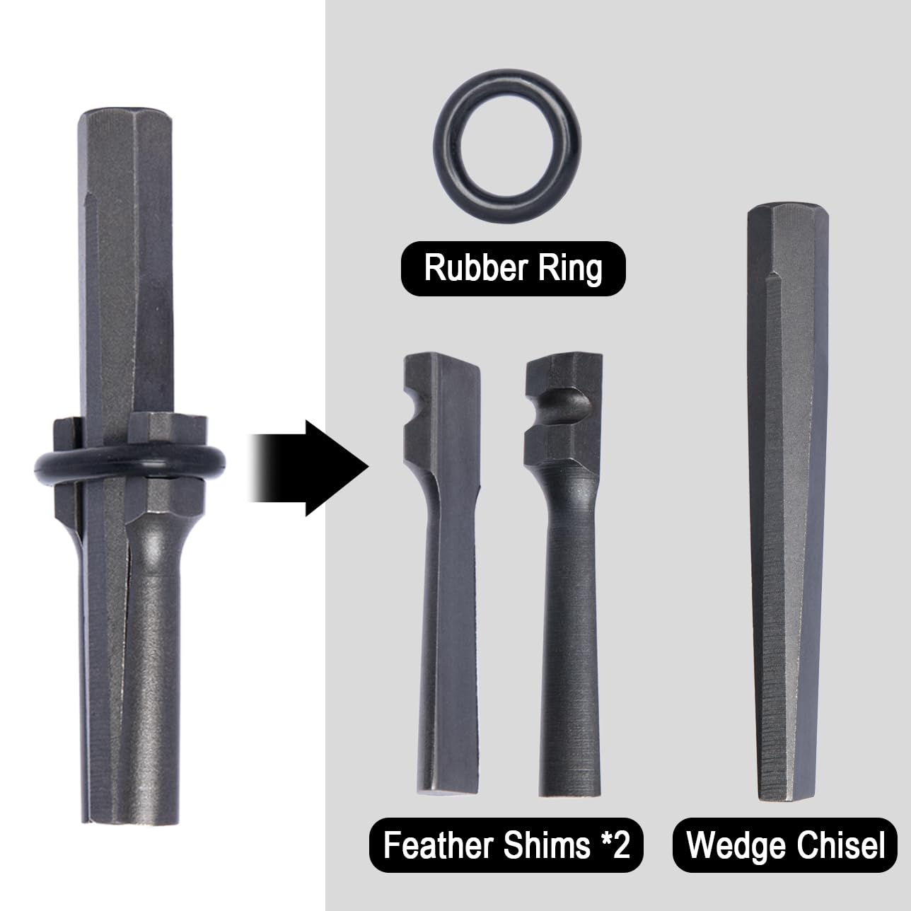 Rock Splitter Set - Break Granite & Marble Easily -5