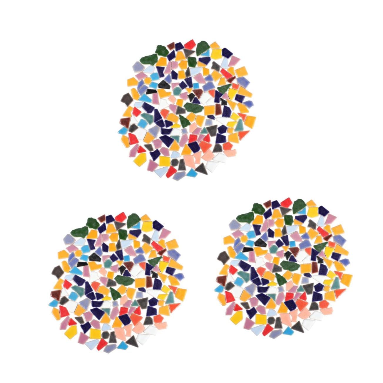 VILLCASE 3 Piezas Teselas de Cerámica Esmaltadas para Bricolaje Irregulares de Mosaico Colorido para Manualidades y Decoración