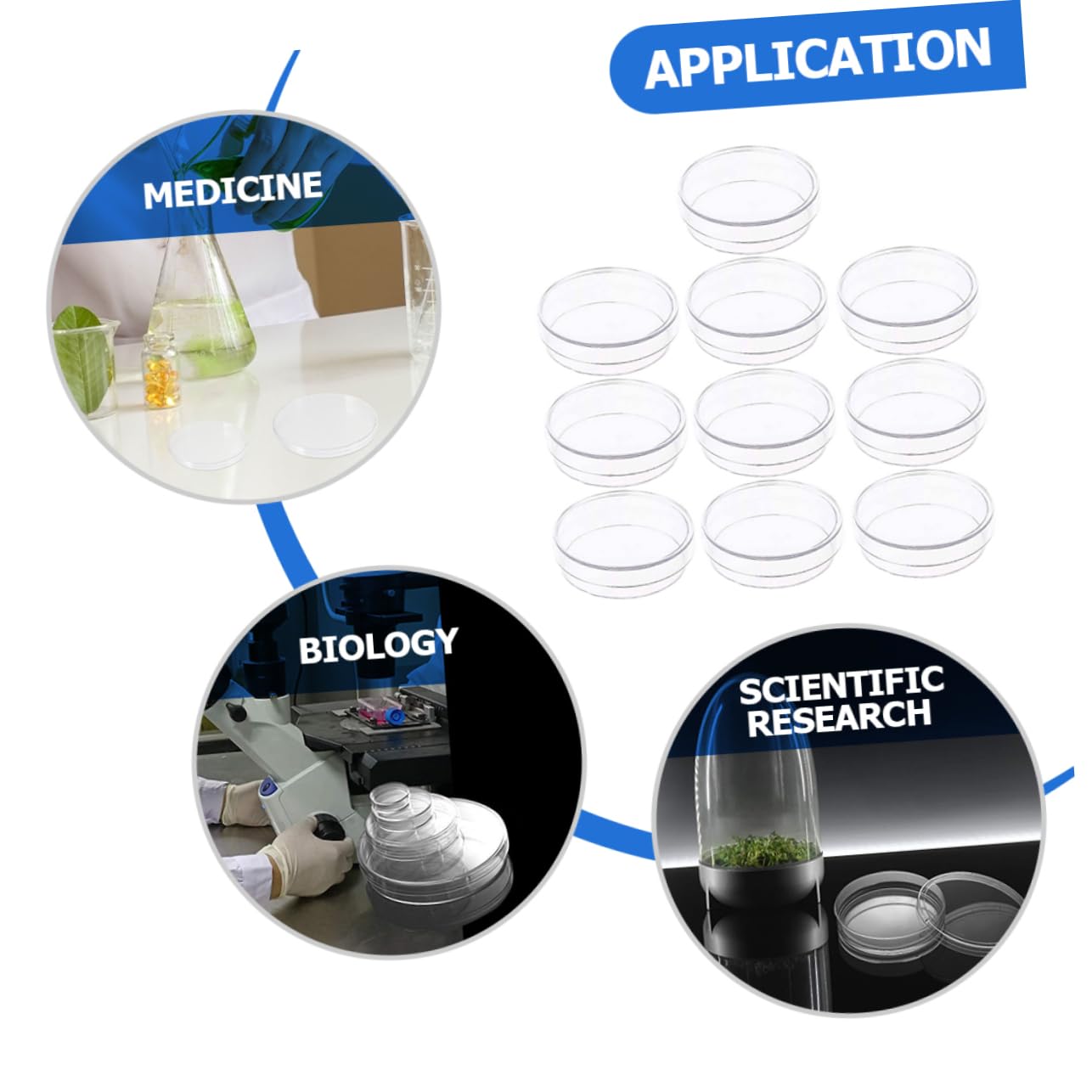OSOLADY 10pcs Petri Dish Petri Dish Plates Petri Plates Petri Dishes Plastic