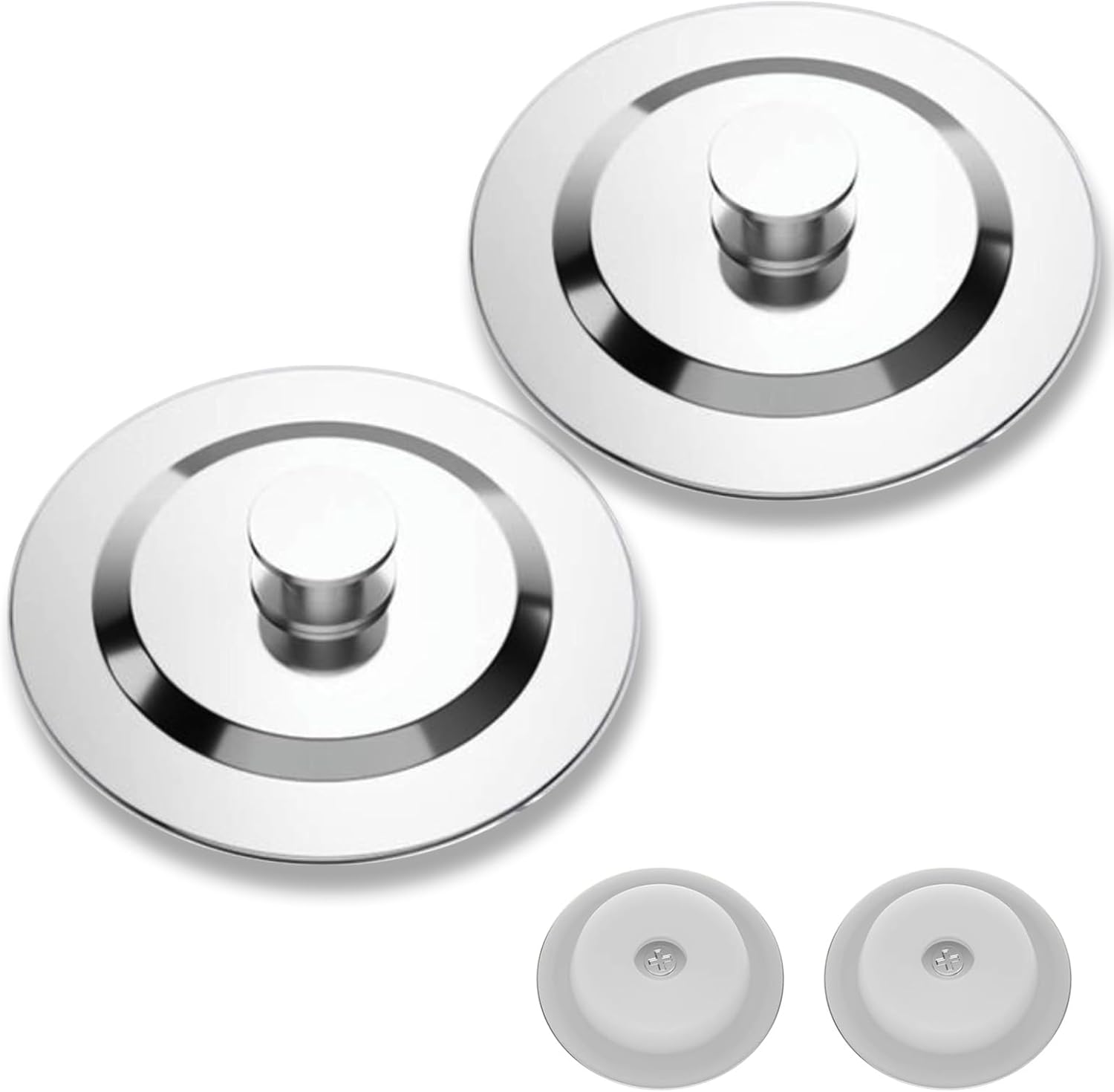 Ninnyi 2PCS Universal Bath Plug UK Set, Stainless Steel Bath Stopper