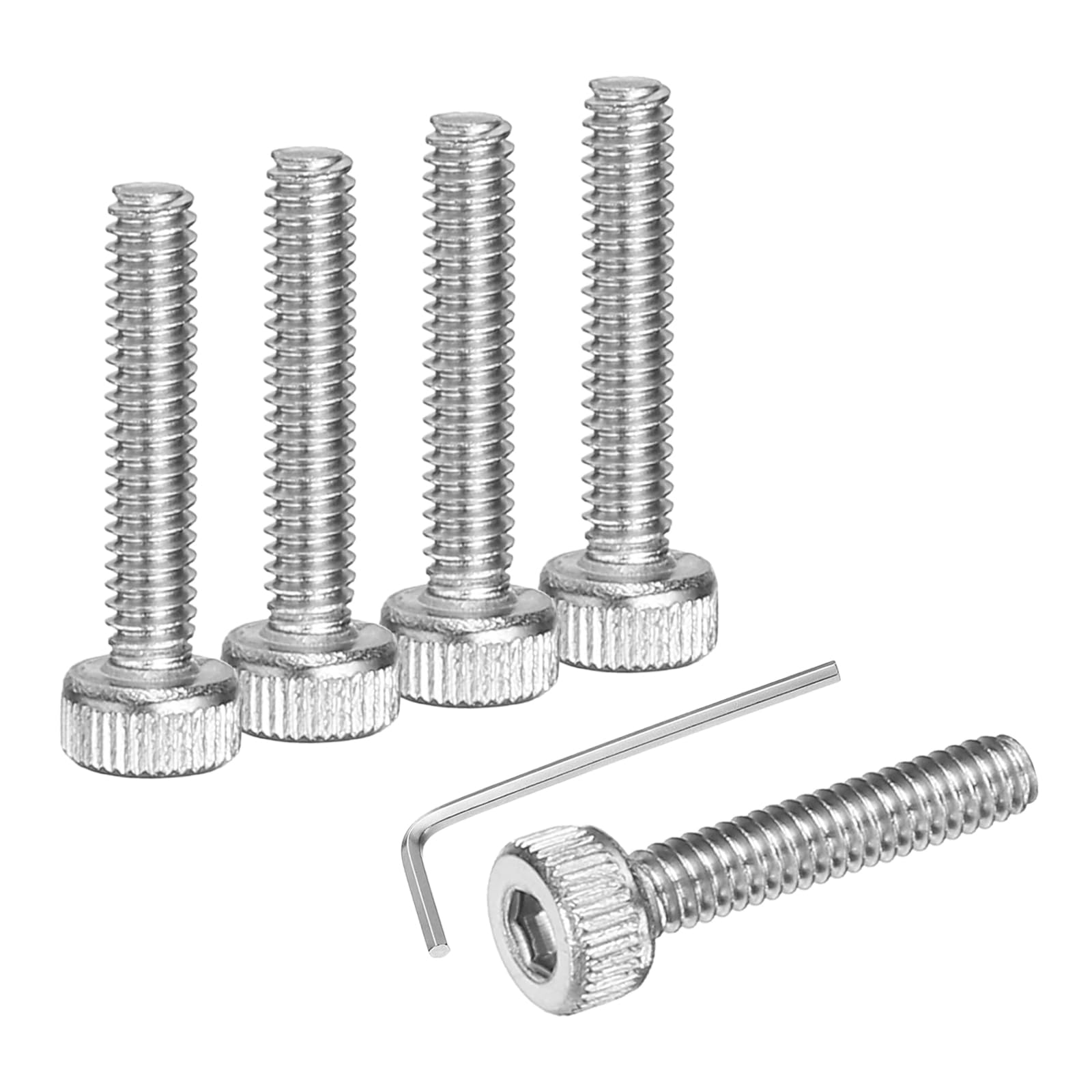 sourcing map 100Pcs Hex Socket Head Cap Screws Bolts, M2x10mm 304 Stainless Steel Socket Drive Machine Screws Bolts with Wrench, Full Threaded, Silver