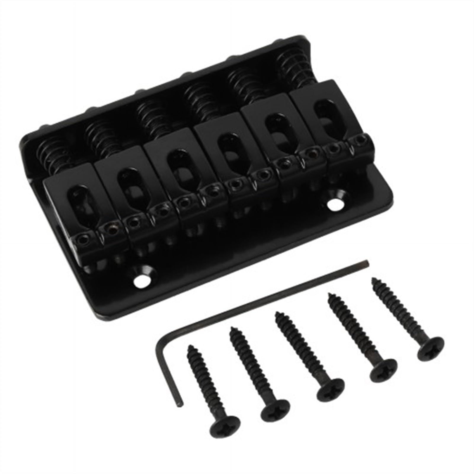 Juego De Puente Para Guitarra Eléctrica Puente De Silla De Montar Rígido, Pieza Trasera De Guitarra De Carga Superior Para Accesorio De Guitarra Eléctrica, Cromado Y Negro (Color : Black)