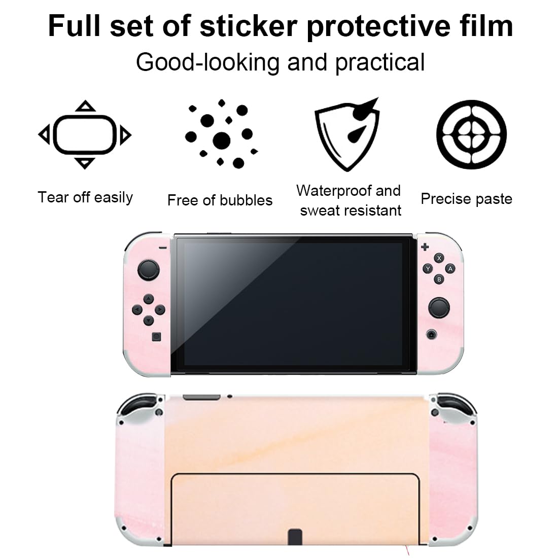 Vinilo para consola Switch/Joycon/Dock/Grip,Película para Nintendo Switch,Piel protectora adhesiva para la consola OLED de Nintendo Switch,Las pegatinas son adecuadas para Nintendo Switch