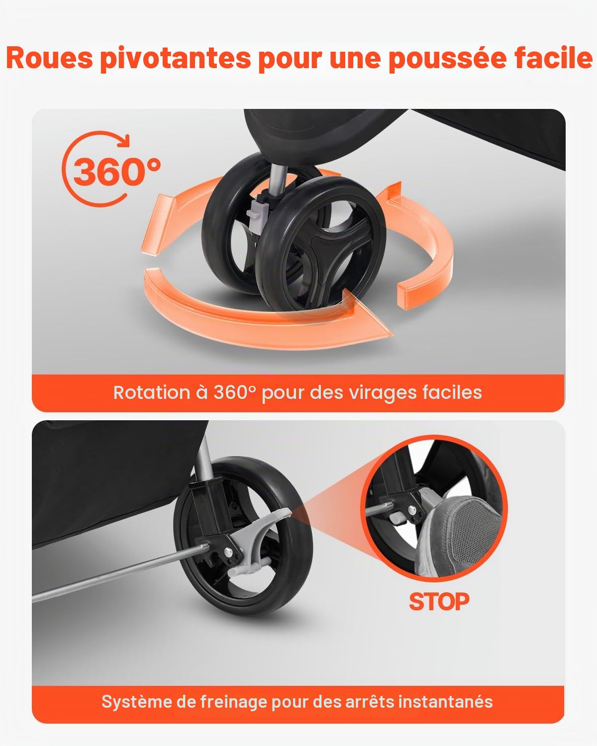 VEVOR Poussette pour Chien Animaux de Compagnie Pliable, Capacité 16 kg, avec 3 Roues et Freins Arrière, Fenêtres en Maille, Porte-gobelets, pour Chats, Animaux de Compagnie Taille Petite Moyenne