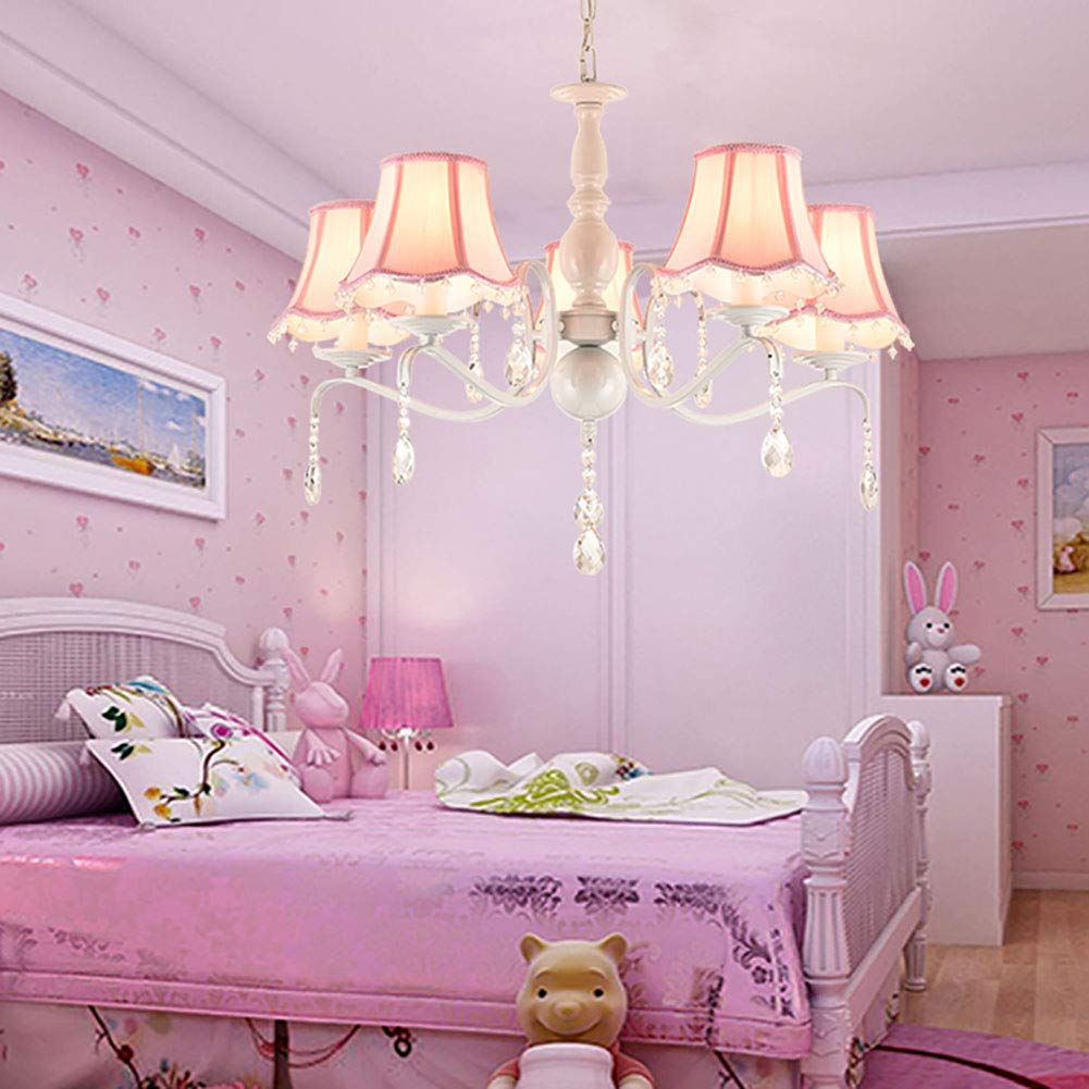 Little Girl Pink Chandelier European Style Pink Princess Girl Bedroom