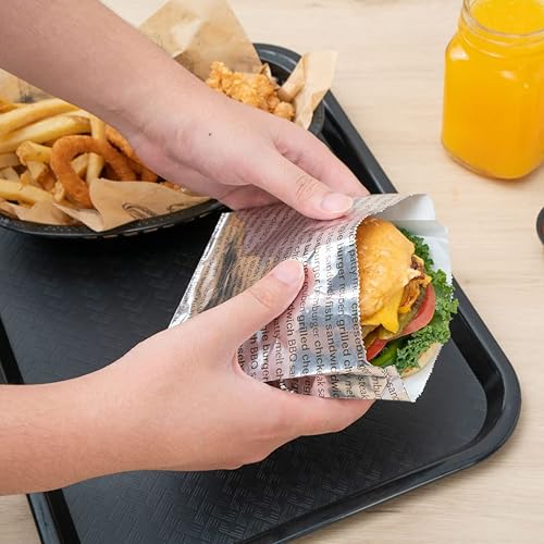Miniatura 8 de Restaurantware Bag Tek - Envolturas de hamburguesas de 5.9 x 1.2 x 6.5 pulgadas, 100 envolturas de sándwich a prueba de grasa, aptas para