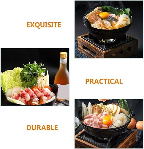 Miniatura 3 de Happyyami Sukiyaki - Utensilios de cocina antiadherentes Sukiyaki Pot Queso Fondue Japonés Hot Pot Old Shabu Pot Cacerola al aire libre Salsa de