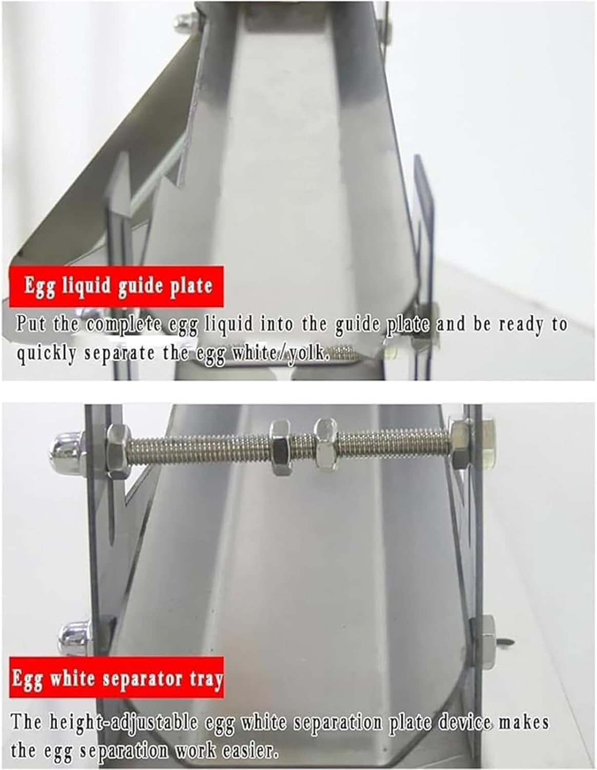 Egg Liquid Filter, Commercial Egg White Separator Machine, 500-800 Eggs/H, Track Height/slideway Gap Adjustable, Easy To Operate, for Pastry Shops, Dessert Shops, Bakeries