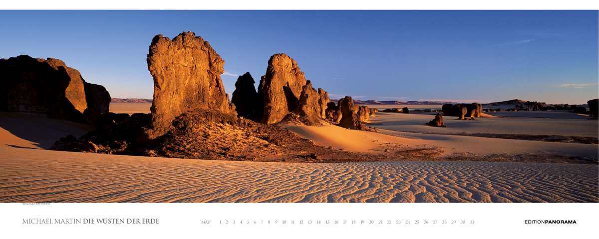 Die Wüsten der Erde - Magnum Kalender immerwährend: Mit englischem, immerwährendem Kalendarium. Text dtsch.-engl.
