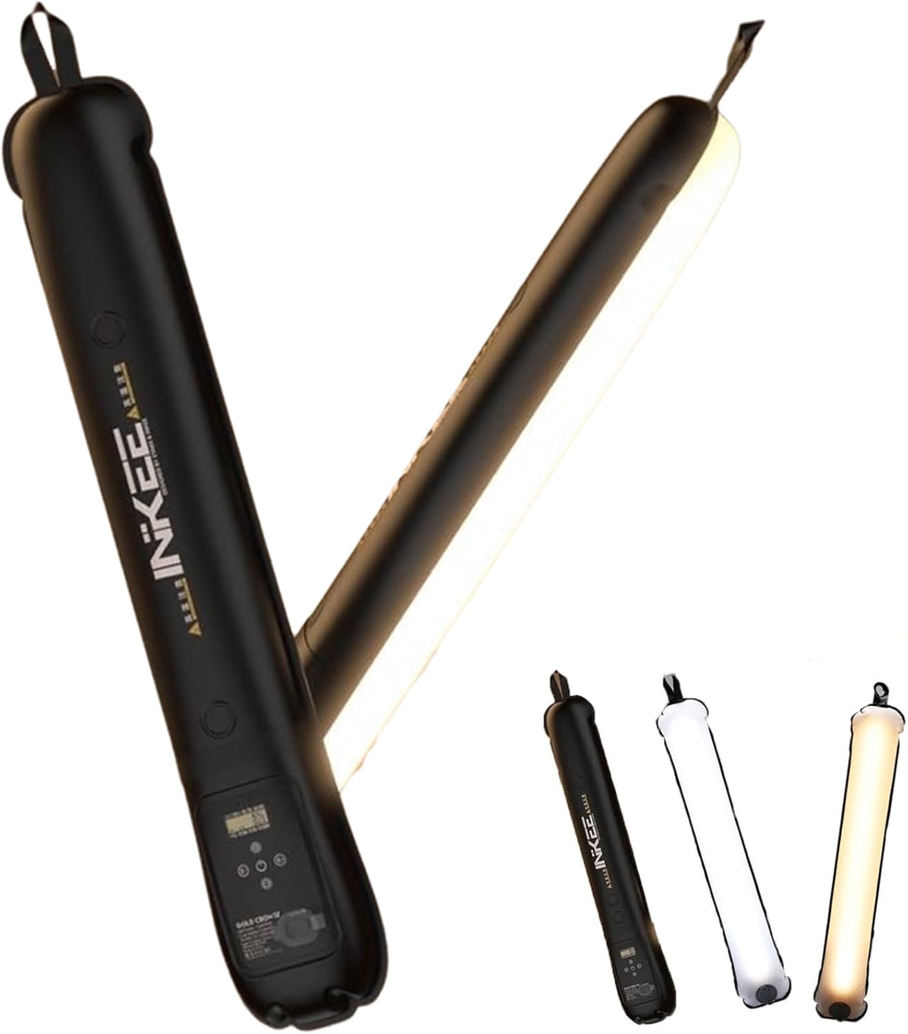 INKEE GC12 Portable LED Photography Light Wand,Bi Color Magnetic Handheld Video Wand Stick 2700K-6500K,2500mAh Built-in Rechargable Inflatable Light for Video Recording Dimmable Camera Light Tube