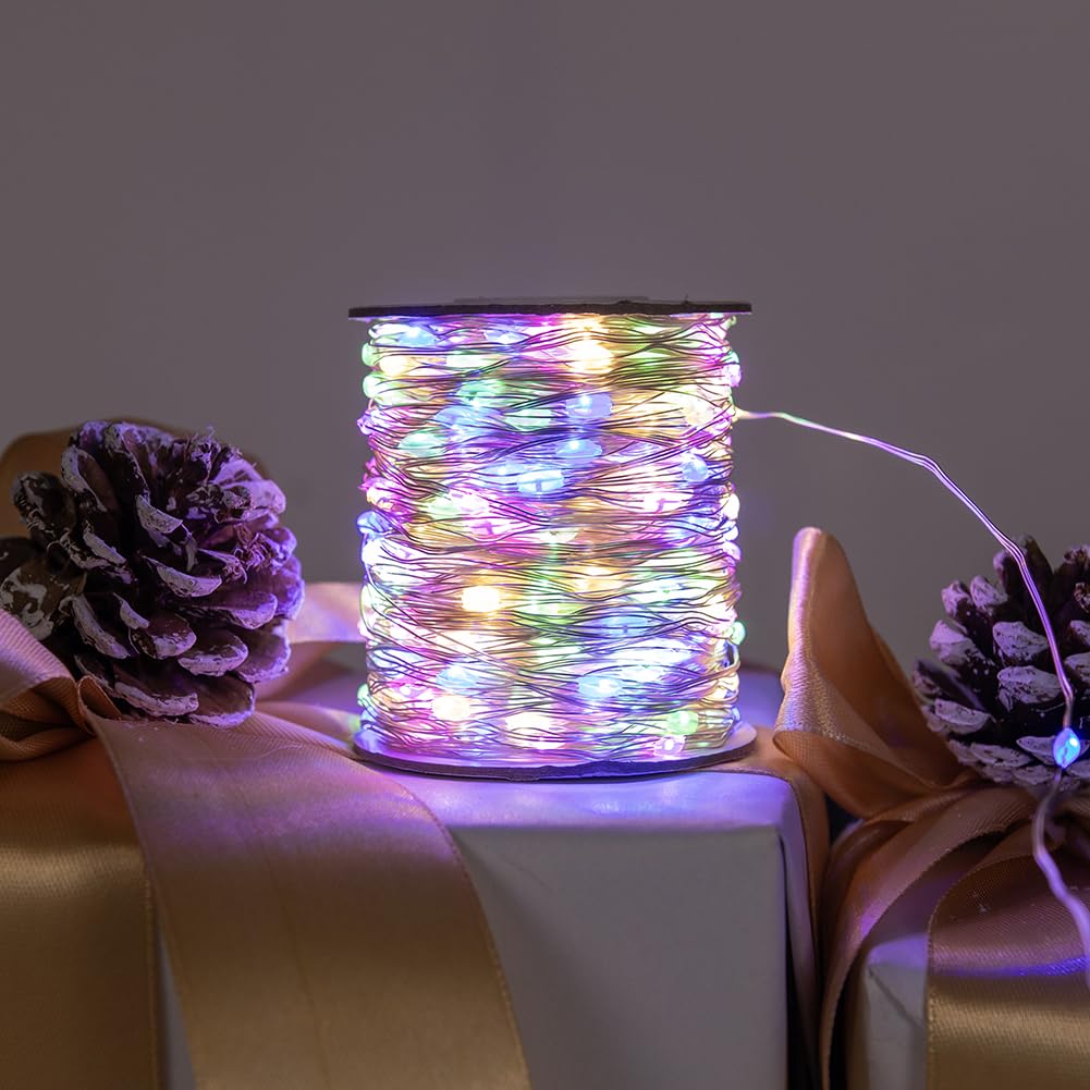 Mehrfarbige Lichterkette, 1200 LEDs, extra lang, Stecker, 1200 LEDs, 8 Modi für Hochzeit, Innen- und Außenbereich, Weihnachtsbaum, Terrasse, Veranda, Gartendekoration